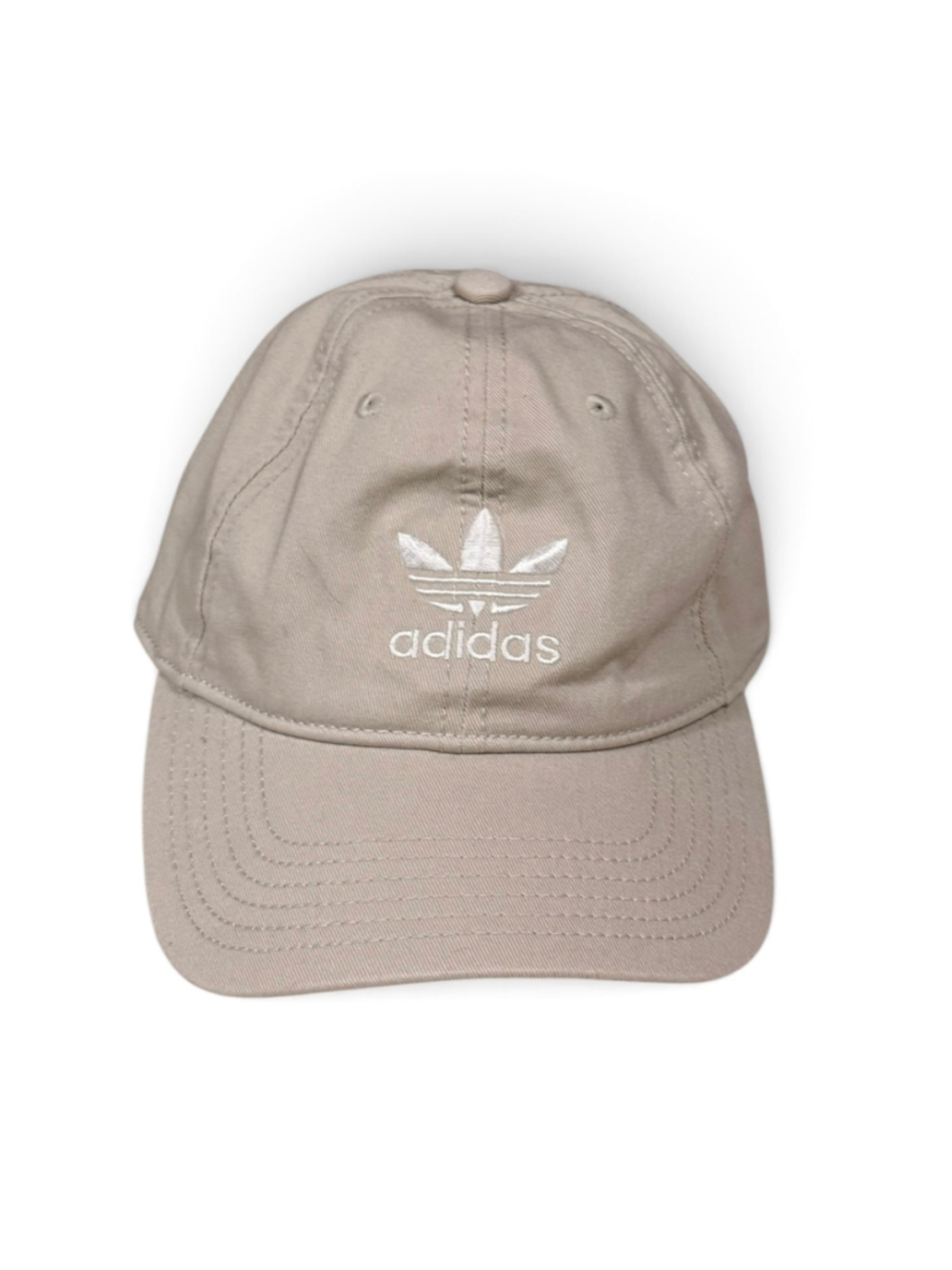 Adidas Originals Relaxed Strapback Hat BH7141 Khaki White Trefoil OSFM NWT - Picture 2 of 11